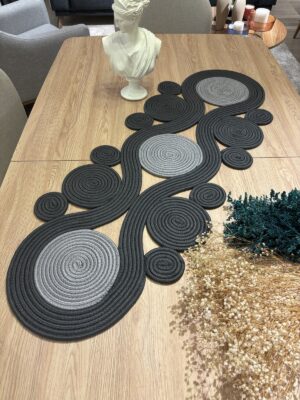 Jüt runner 40x110 cm hasır görünümlü masa örtüsü, MaVaux el yapımı