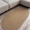 Linea örgü halat kilim oval modern bej gri salon antre yatak odası