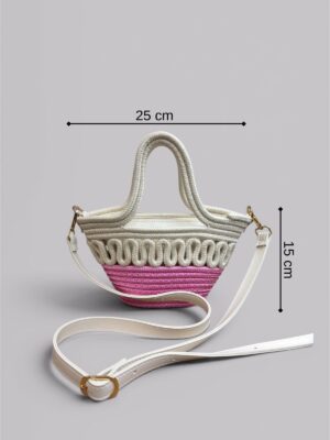 Siena Mini Kadın Çantası – Deri Yavrulu El Yapımı Hasır Dokulu Omuz ve El Çantası – görsel 8