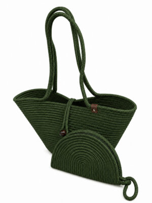 Rio Havana Omuz Çantası + Moss Clutch 2’li Kadın Hasır Omuz Çantası ve Fermuarlı El Çantası Seti Plaj, Günlük – görsel 13