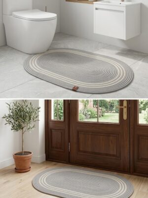 ARVEN Jüt, Hasır Desenli Kapı Önü, Çizgili Paspas, Banyo Paspası, Balkon Paspası Hasır Halı, jüt Paspas – görsel 3