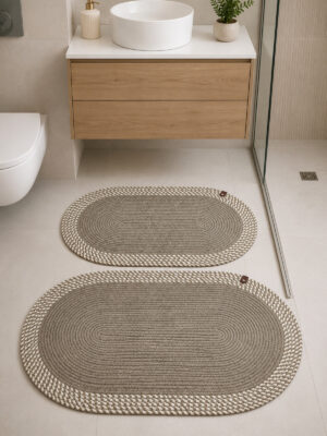 Riva 2’li Jüt, Hasır, Banyo Paspas Takımı, Banyo Takım, Klozet Takımı 50×80 & 40×60 cm Dekoratif Paspas İç – TAŞ TAŞ KIRÇIL