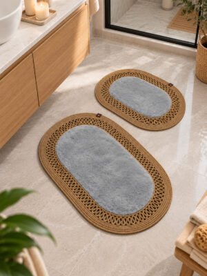 Nerissa 2'li Peluşlu Banyo Paspas Seti Yuvarlak ve Oval Paspas Takımları, Kaymaz Tabanlı, Yumuşak Dokulu, Şık ve Dekoratif Banyo Halısı, Modern Tasarım - Görsel 70