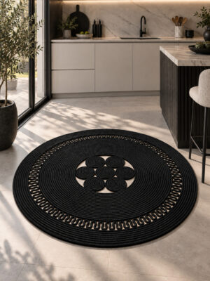 Arenza Doğal Hasır Jüt Halat Yuvarlak Kilim El Örgüsü Dekoratif Halı Salon Oturma Odası Yatak Odası Antre Balkon Bohem Jüt Görünümlü Modern Tasarım - Görsel 32