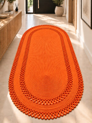 Alessa Doğal Oval Hasır Jüt Kilim Oval Dekoratif Örgü Kilim – Modern Bohem Tasarım, Şık ve Doğal Görünüm, Salon, Mutfak ve Antre Kullanımı Desenli, Dekoratif, Kilim, Salon Çeyizlik, Hediyelik - Görsel 16