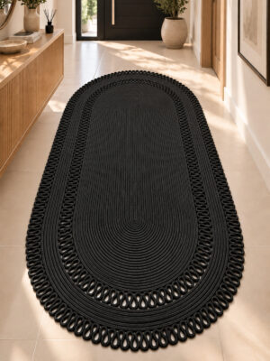Alessa Doğal Oval Hasır Jüt Kilim Oval Dekoratif Örgü Kilim – Modern Bohem Tasarım, Şık ve Doğal Görünüm, Salon, Mutfak ve Antre Kullanımı Desenli, Dekoratif, Kilim, Salon Çeyizlik, Hediyelik - Görsel 20