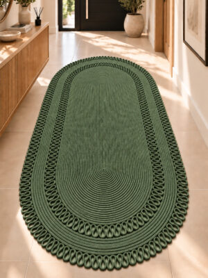 Alessa Doğal Oval Hasır Jüt Kilim Oval Dekoratif Örgü Kilim – Modern Bohem Tasarım, Şık ve Doğal Görünüm, Salon, Mutfak ve Antre Kullanımı Desenli, Dekoratif, Kilim, Salon Çeyizlik, Hediyelik - Görsel 24