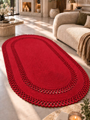 Alessa Doğal Oval Hasır Jüt Kilim Oval Dekoratif Örgü Kilim – Modern Bohem Tasarım, Şık ve Doğal Görünüm, Salon, Mutfak ve Antre Kullanımı Desenli, Dekoratif, Kilim, Salon Çeyizlik, Hediyelik - Görsel 27