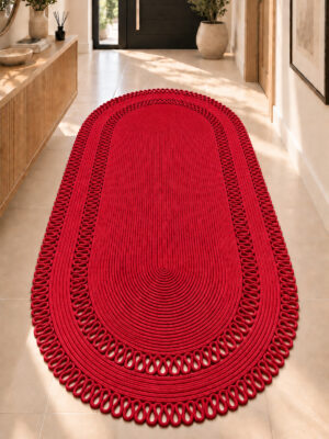 Alessa Doğal Oval Hasır Jüt Kilim Oval Dekoratif Örgü Kilim – Modern Bohem Tasarım, Şık ve Doğal Görünüm, Salon, Mutfak ve Antre Kullanımı Desenli, Dekoratif, Kilim, Salon Çeyizlik, Hediyelik - Görsel 28