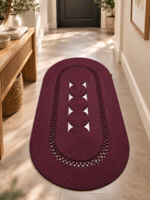 Nola Doğal Hasır Jüt Kilim Dekoratif Örgü Tasarım Oval Salon, Antre, Mutfak ve Koridor Halısı Bohem Ev Dekorasyonu Şık, Modern Doğal Görünümlü Ev Tekstili - Görsel 8