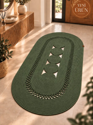 Nola Doğal Hasır Jüt Kilim Dekoratif Örgü Tasarım Oval Salon, Antre, Mutfak ve Koridor Halısı Bohem Ev Dekorasyonu Şık, Modern Doğal Görünümlü Ev Tekstili - Görsel 12