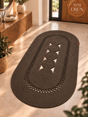 Nola Doğal Hasır Jüt Kilim Dekoratif Örgü Tasarım Oval Salon, Antre, Mutfak ve Koridor Halısı Bohem Ev Dekorasyonu Şık, Modern Doğal Görünümlü Ev Tekstili - Görsel 27