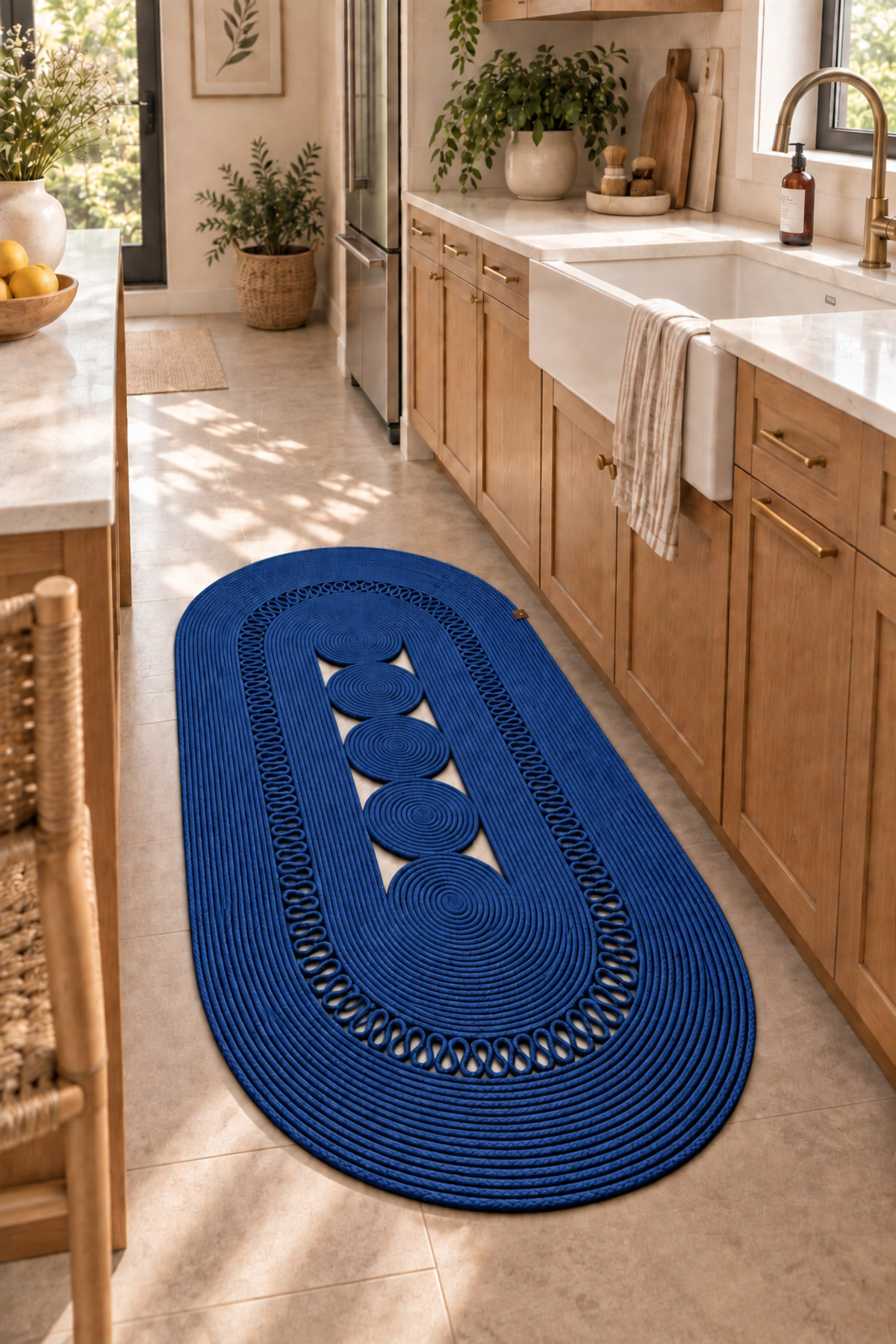 Nola Doğal Hasır Jüt Kilim Dekoratif Örgü Tasarım Oval Salon, Antre, Mutfak ve Koridor Halısı Bohem Ev Dekorasyonu Şık, Modern Doğal Görünümlü Ev Tekstili - Görsel 41