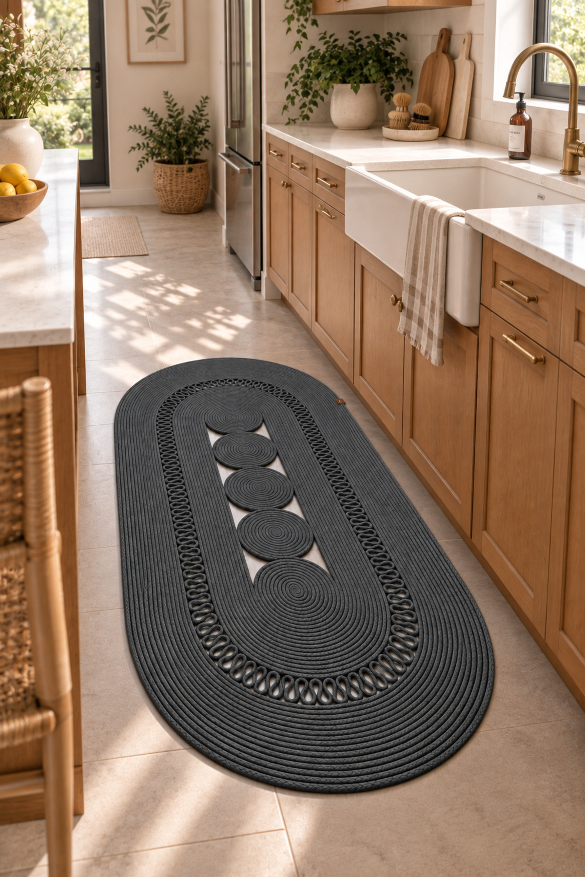 Nola Doğal Hasır Jüt Kilim Dekoratif Örgü Tasarım Oval Salon, Antre, Mutfak ve Koridor Halısı Bohem Ev Dekorasyonu Şık, Modern Doğal Görünümlü Ev Tekstili - Görsel 56