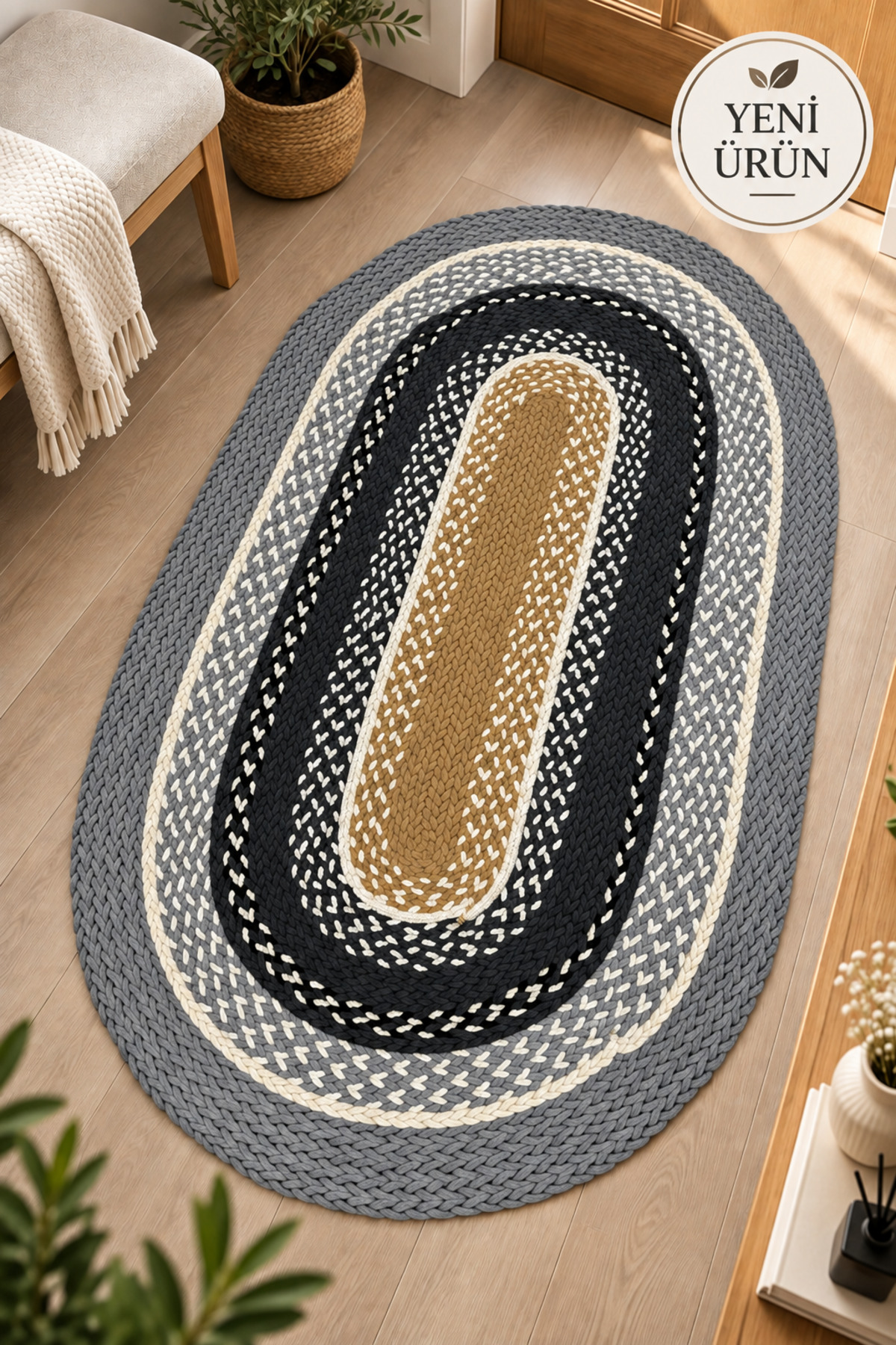 Mio Bal Peteği Pamuklu Örgü Kilim, Modern Bohem Dekoratif El İşçiliği Kilim, El Örgüsü ,Salon, Yatak Odası, Antre ve Koridor Halı Kilim Yolluk Hediyelik Ev Eşyası