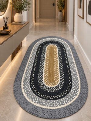 Mio Bal Peteği Pamuklu Örgü Kilim, Modern Bohem Dekoratif El İşçiliği Kilim, El Örgüsü ,Salon, Yatak Odası, Antre ve Koridor Halı Kilim Yolluk Hediyelik Ev Eşyası - Görsel 5