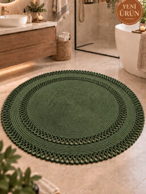 Alessa Doğal Yuvarlak Hasır Jüt Kilim Dekoratif Örgü Kilim – Modern Bohem Tasarım, Şık ve Doğal Görünüm, Salon, Mutfak ve Antre Kullanımı Desenli, Dekoratif, Kilim, Salon Çeyizlik, Hediyelik