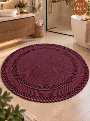 Alessa Doğal Yuvarlak Hasır Jüt Kilim Dekoratif Örgü Kilim – Modern Bohem Tasarım, Şık ve Doğal Görünüm, Salon, Mutfak ve Antre Kullanımı Desenli, Dekoratif, Kilim, Salon Çeyizlik, Hediyelik - Görsel 9