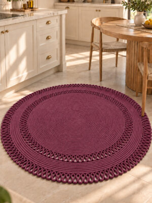 Alessa Doğal Yuvarlak Hasır Jüt Kilim Dekoratif Örgü Kilim – Modern Bohem Tasarım, Şık ve Doğal Görünüm, Salon, Mutfak ve Antre Kullanımı Desenli, Dekoratif, Kilim, Salon Çeyizlik, Hediyelik - Görsel 12