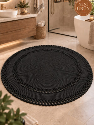 Alessa Doğal Yuvarlak Hasır Jüt Kilim Dekoratif Örgü Kilim – Modern Bohem Tasarım, Şık ve Doğal Görünüm, Salon, Mutfak ve Antre Kullanımı Desenli, Dekoratif, Kilim, Salon Çeyizlik, Hediyelik - Görsel 13
