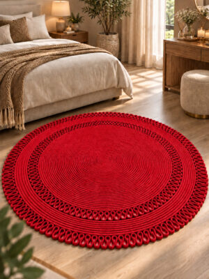 Alessa Doğal Yuvarlak Hasır Jüt Kilim Dekoratif Örgü Kilim – Modern Bohem Tasarım, Şık ve Doğal Görünüm, Salon, Mutfak ve Antre Kullanımı Desenli, Dekoratif, Kilim, Salon Çeyizlik, Hediyelik - Görsel 27