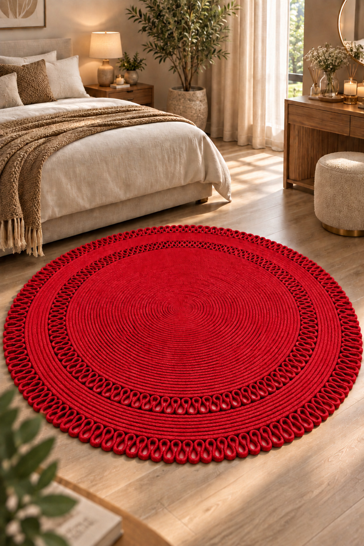 Alessa Doğal Yuvarlak Hasır Jüt Kilim Dekoratif Örgü Kilim – Modern Bohem Tasarım, Şık ve Doğal Görünüm, Salon, Mutfak ve Antre Kullanımı Desenli, Dekoratif, Kilim, Salon Çeyizlik, Hediyelik - Görsel 27