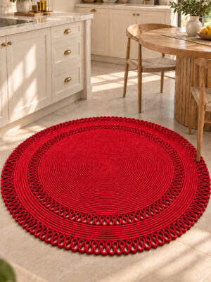 Alessa Doğal Yuvarlak Hasır Jüt Kilim Dekoratif Örgü Kilim – Modern Bohem Tasarım, Şık ve Doğal Görünüm, Salon, Mutfak ve Antre Kullanımı Desenli, Dekoratif, Kilim, Salon Çeyizlik, Hediyelik - Görsel 28