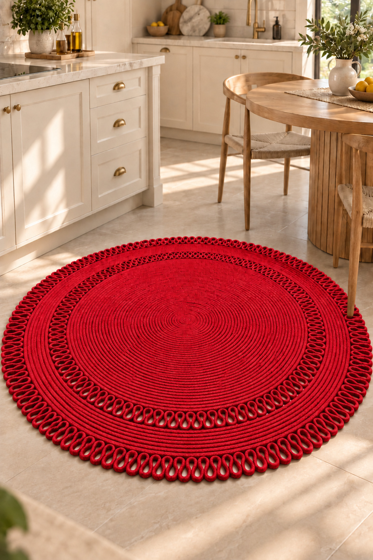 Alessa Doğal Yuvarlak Hasır Jüt Kilim Dekoratif Örgü Kilim – Modern Bohem Tasarım, Şık ve Doğal Görünüm, Salon, Mutfak ve Antre Kullanımı Desenli, Dekoratif, Kilim, Salon Çeyizlik, Hediyelik - Görsel 28