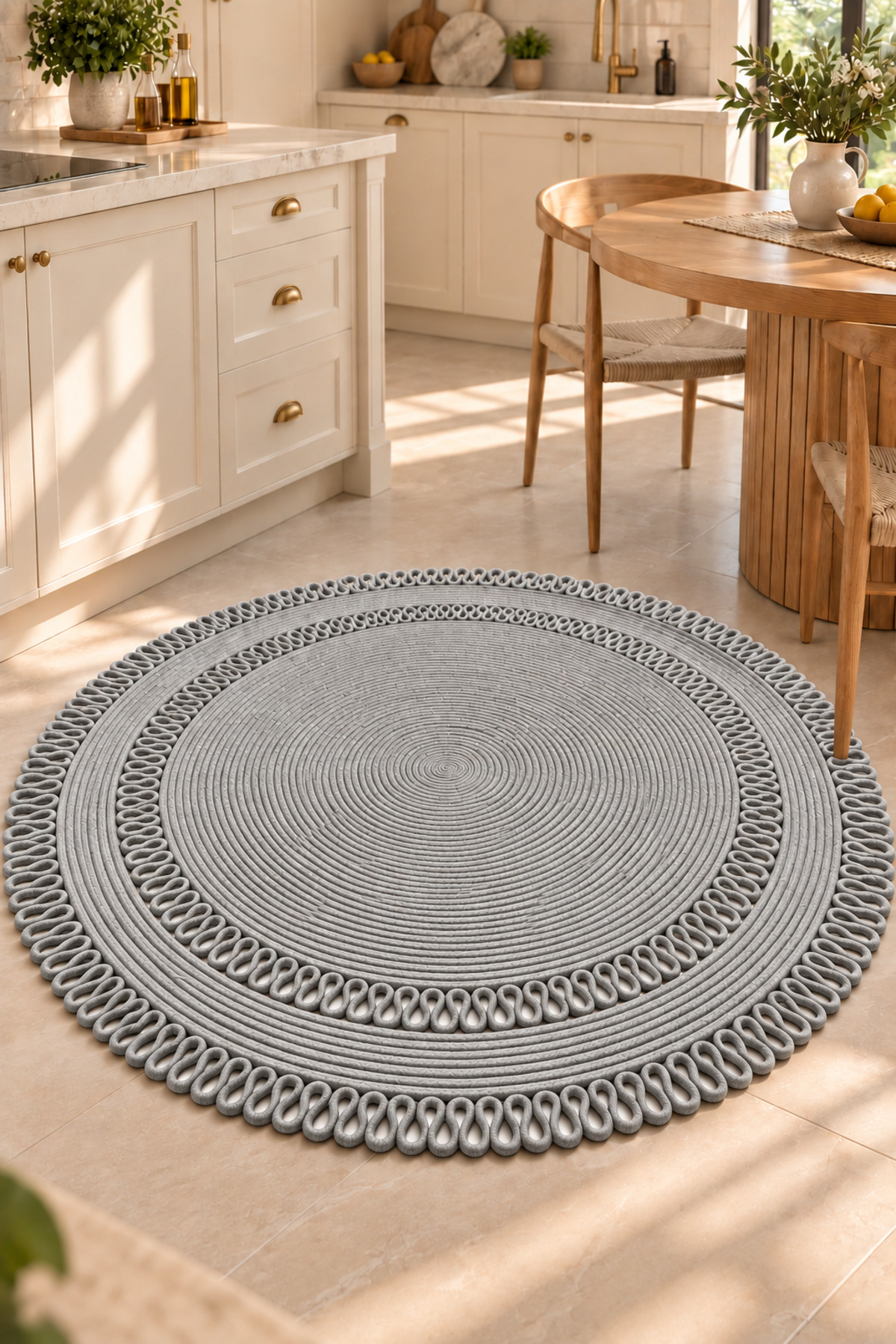 Alessa Doğal Yuvarlak Hasır Jüt Kilim Dekoratif Örgü Kilim – Modern Bohem Tasarım, Şık ve Doğal Görünüm, Salon, Mutfak ve Antre Kullanımı Desenli, Dekoratif, Kilim, Salon Çeyizlik, Hediyelik - Görsel 38