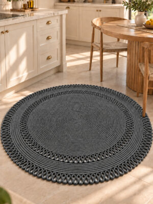 Alessa Doğal Yuvarlak Hasır Jüt Kilim Dekoratif Örgü Kilim – Modern Bohem Tasarım, Şık ve Doğal Görünüm, Salon, Mutfak ve Antre Kullanımı Desenli, Dekoratif, Kilim, Salon Çeyizlik, Hediyelik - Görsel 42
