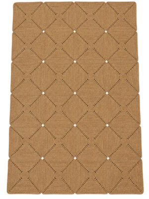 Mireya Dekoratif Hasır Jüt Kilim – Halat Örgü Dokulu, Geometrik Kare Desenli, El İşçiliği , Doğal Tasarım, Salon, Antre ve Ev Dekorasyonu İçin Kilim - Görsel 6