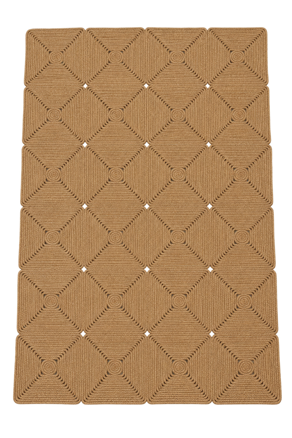 Mireya Dekoratif Hasır Jüt Kilim – Halat Örgü Dokulu, Geometrik Kare Desenli, El İşçiliği , Doğal Tasarım, Salon, Antre ve Ev Dekorasyonu İçin Kilim - Görsel 6
