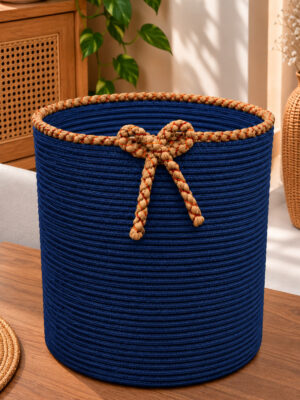 Nevrisa 30x30 cm Çok Amaçlı Dekoratif Örgü Sepet - Saksılık - Saksı Kılıfı - Ev Ofis Banyo Salon Bitki ve Eşya Düzenleyici Organizer - Görsel 14