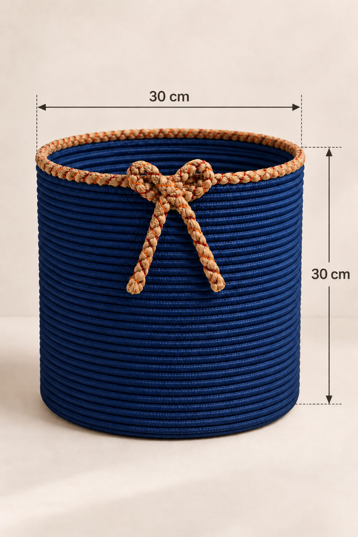 Nevrisa 30x30 cm Çok Amaçlı Dekoratif Örgü Sepet - Saksılık - Saksı Kılıfı - Ev Ofis Banyo Salon Bitki ve Eşya Düzenleyici Organizer - Görsel 15