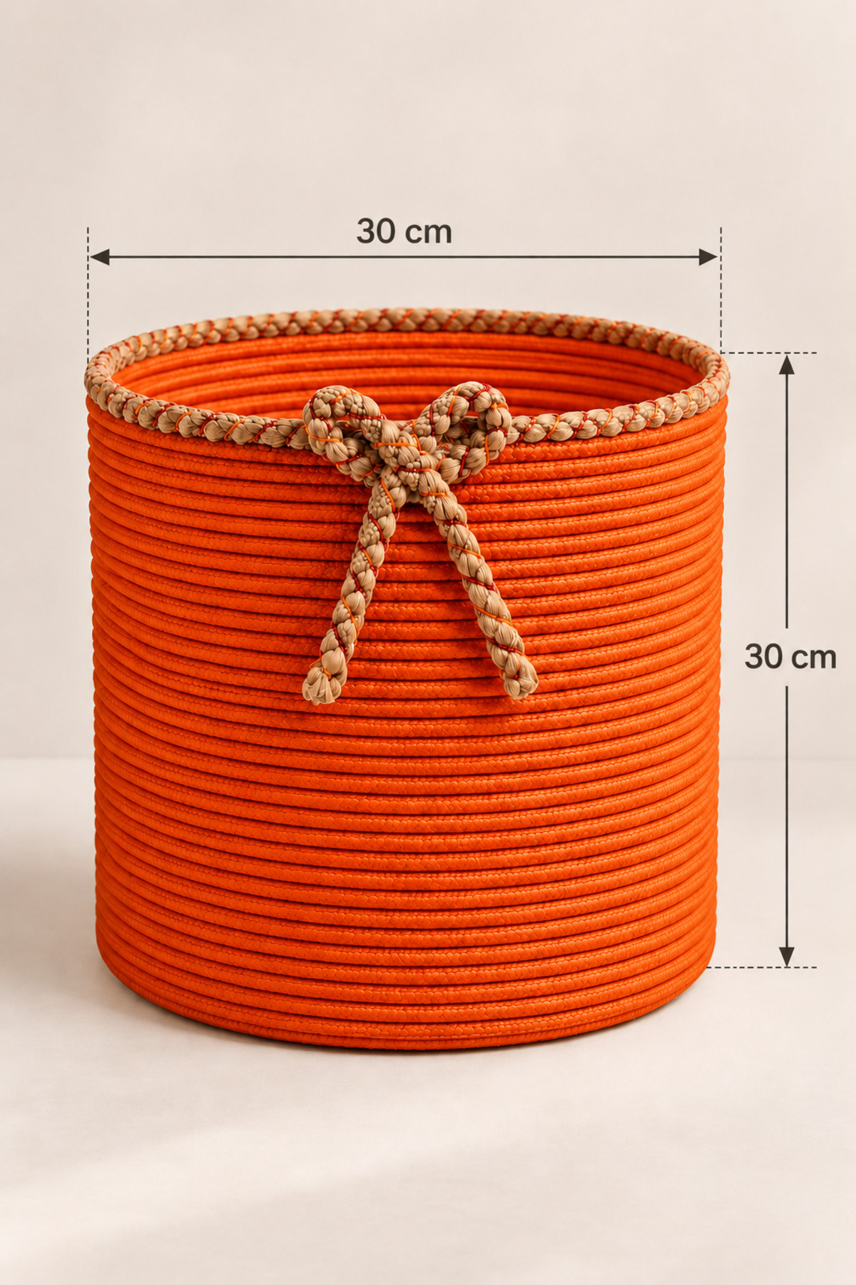 Nevrisa 30x30 cm Çok Amaçlı Dekoratif Örgü Sepet - Saksılık - Saksı Kılıfı - Ev Ofis Banyo Salon Bitki ve Eşya Düzenleyici Organizer - Görsel 23