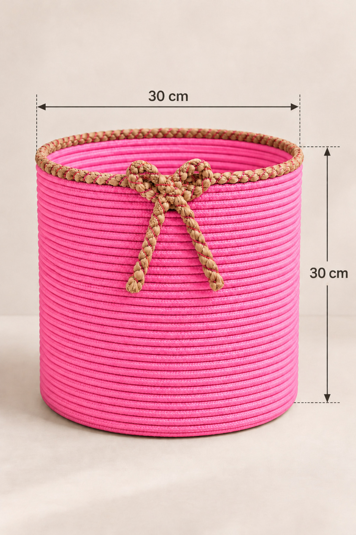 Nevrisa 30x30 cm Çok Amaçlı Dekoratif Örgü Sepet - Saksılık - Saksı Kılıfı - Ev Ofis Banyo Salon Bitki ve Eşya Düzenleyici Organizer - Görsel 27