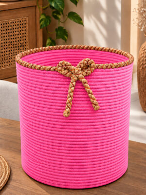 Nevrisa 30x30 cm Çok Amaçlı Dekoratif Örgü Sepet - Saksılık - Saksı Kılıfı - Ev Ofis Banyo Salon Bitki ve Eşya Düzenleyici Organizer - Görsel 29