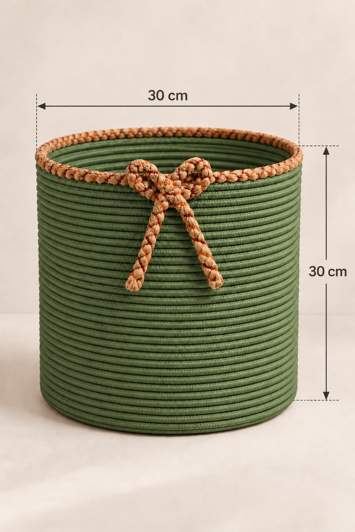 Nevrisa 30x30 cm Çok Amaçlı Dekoratif Örgü Sepet - Saksılık - Saksı Kılıfı - Ev Ofis Banyo Salon Bitki ve Eşya Düzenleyici Organizer - Görsel 31