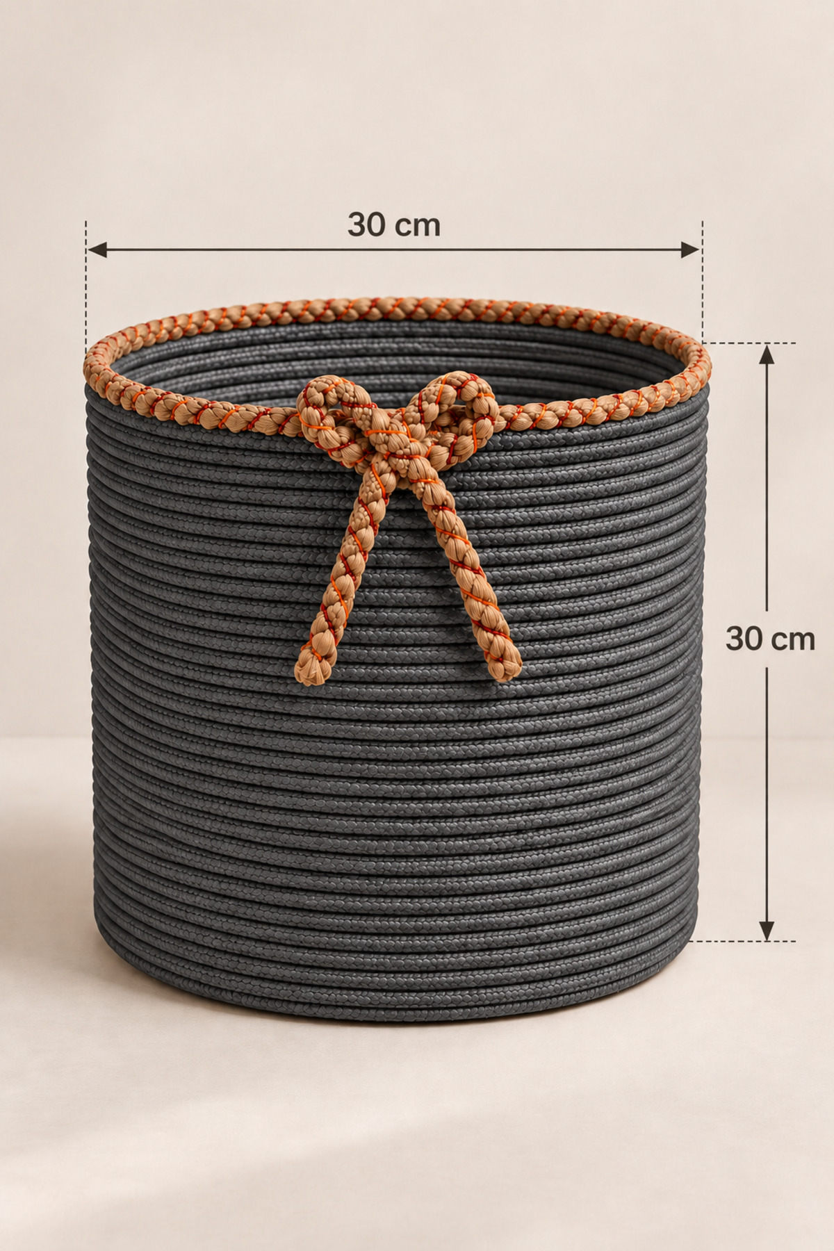Nevrisa 30x30 cm Çok Amaçlı Dekoratif Örgü Sepet - Saksılık - Saksı Kılıfı - Ev Ofis Banyo Salon Bitki ve Eşya Düzenleyici Organizer - Görsel 35