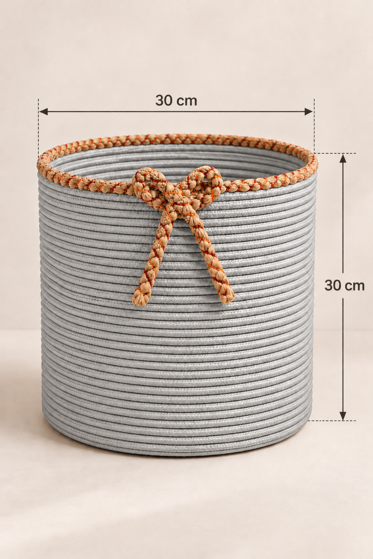 Nevrisa 30x30 cm Çok Amaçlı Dekoratif Örgü Sepet - Saksılık - Saksı Kılıfı - Ev Ofis Banyo Salon Bitki ve Eşya Düzenleyici Organizer - Görsel 40