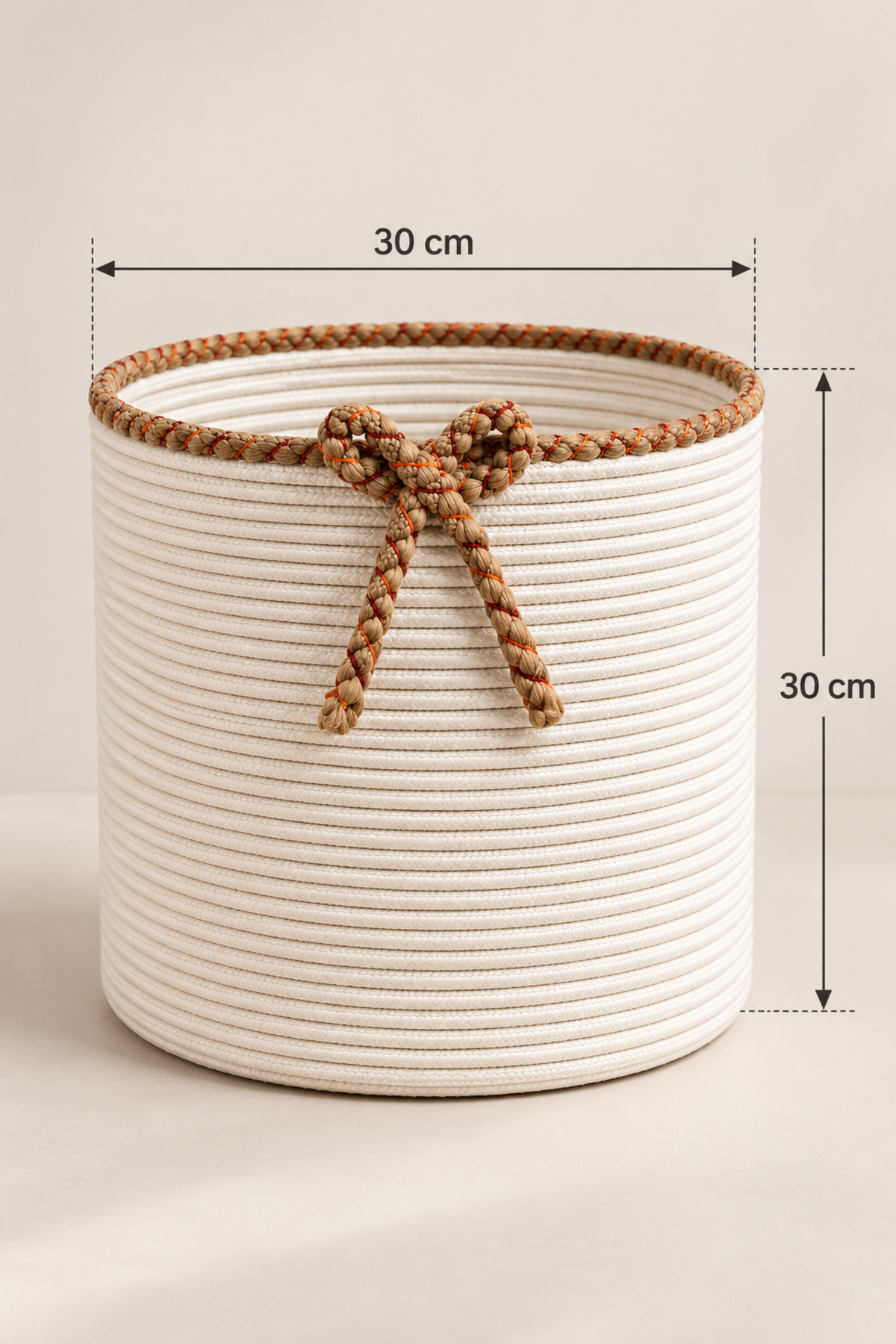 Nevrisa 30x30 cm Çok Amaçlı Dekoratif Örgü Sepet - Saksılık - Saksı Kılıfı - Ev Ofis Banyo Salon Bitki ve Eşya Düzenleyici Organizer - Görsel 44