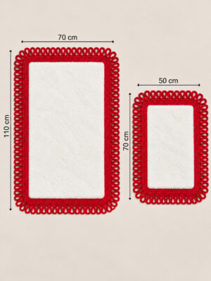 Melissa Trikot Kenar 2'li Banyo Paspas Seti Hasır Jüt Tres Halat ,Peluş Tüylü Kaymaz Paspas Örgü Kenarlı Dekoratif Banyo Halısı 70x110 cm + 50x70 cm - Görsel 16