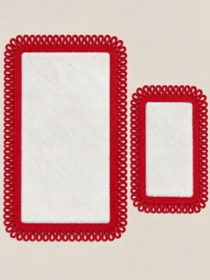 Melissa Trikot Kenar 2'li Banyo Paspas Seti Hasır Jüt Tres Halat ,Peluş Tüylü Kaymaz Paspas Örgü Kenarlı Dekoratif Banyo Halısı 70x110 cm + 50x70 cm - Görsel 19