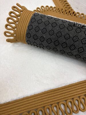 Melissa Trikot Kenar 2'li Banyo Paspas Seti Hasır Jüt Tres Halat ,Peluş Tüylü Kaymaz Paspas Örgü Kenarlı Dekoratif Banyo Halısı 70x110 cm + 50x70 cm - Görsel 46
